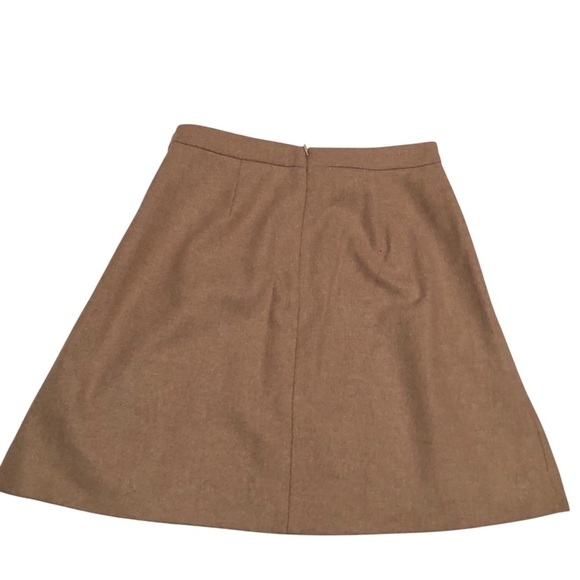 J CREW The Pencil Skirt Women’s Tan Wool Blend Pleated Sailor Style Skirt Size 4 - Picture 4 of 9
